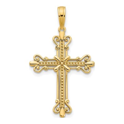 14K Yellow Gold Fancy Cross Pendant
