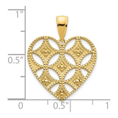 14K Yellow Gold Cut-Out Heart Pendant – view 4