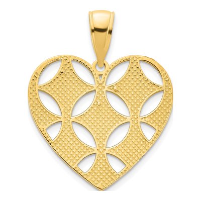 14K Yellow Gold Cut-Out Heart Pendant – view 5