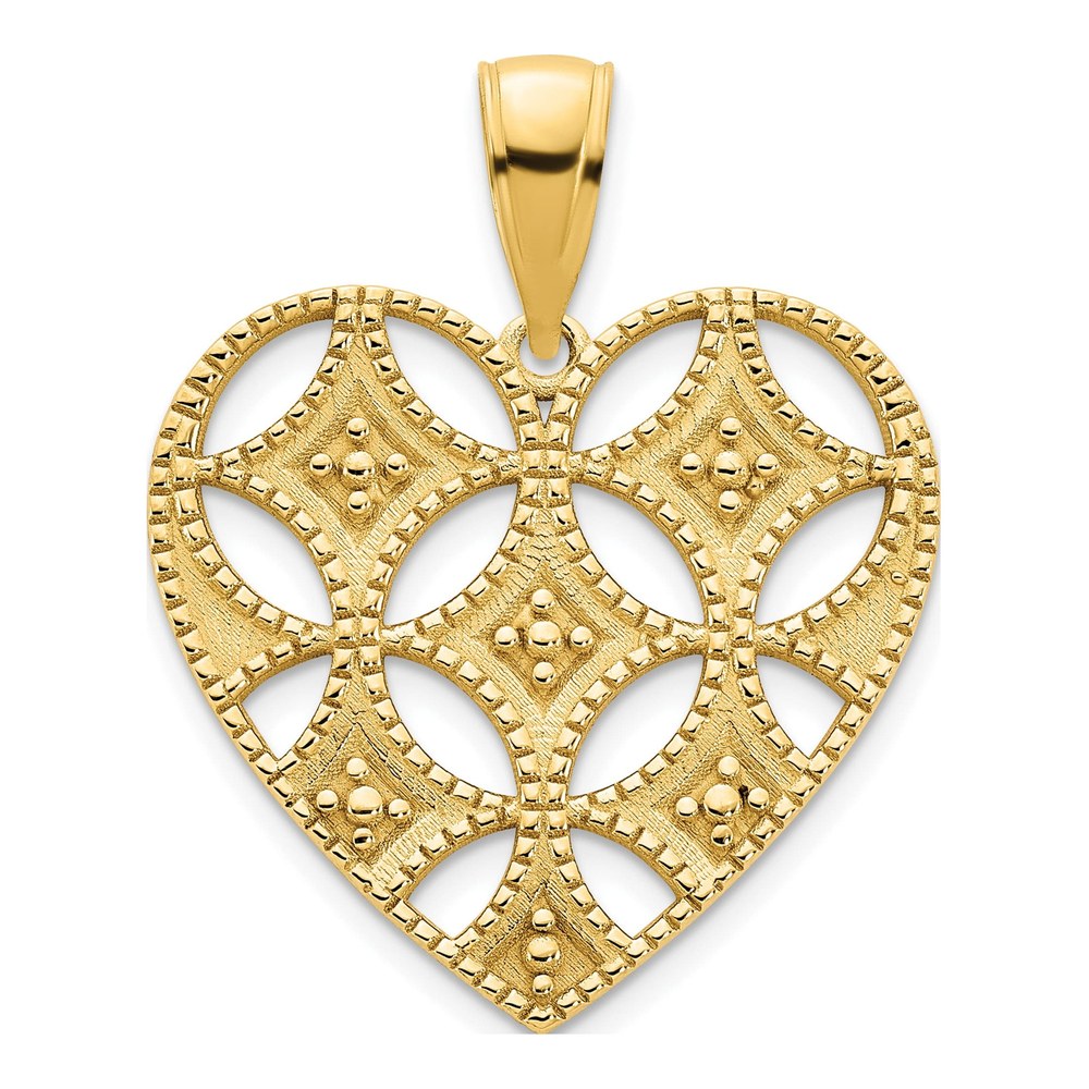 14K Yellow Gold Cut-Out Heart Pendant