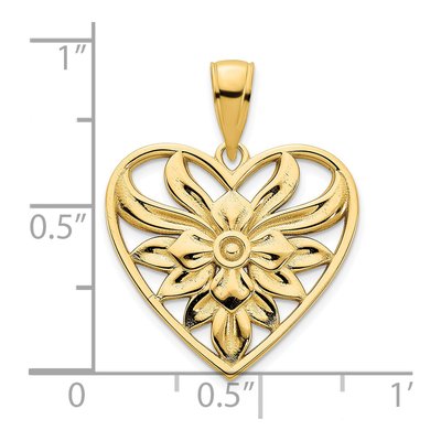14K Yellow Gold Filigree Heart Pendant – view 4