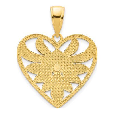 14K Yellow Gold Filigree Heart Pendant – view 5