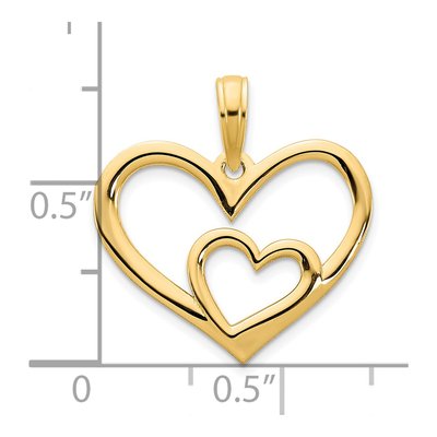 14K Yellow Gold Heart Pendant – view 4