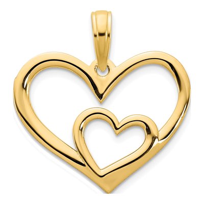 14K Yellow Gold Heart Pendant