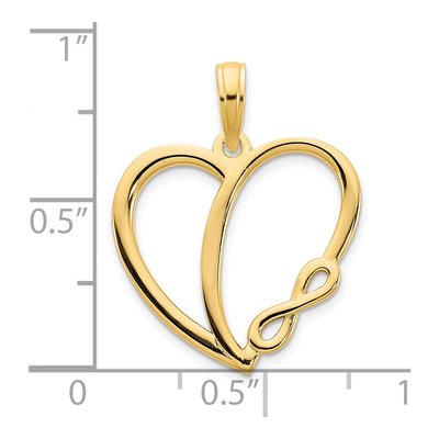 14K Yellow Gold Infinity Heart Pendant – view 4