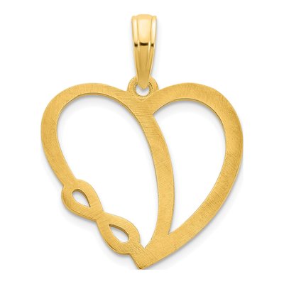 14K Yellow Gold Infinity Heart Pendant – view 5