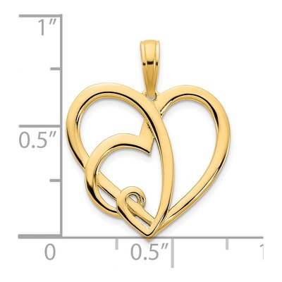 14K Yellow Gold Heart Pendant – view 4