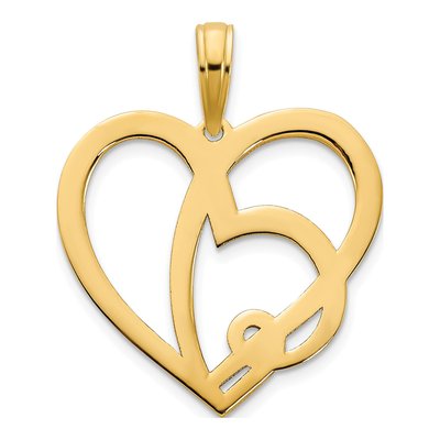 14K Yellow Gold Heart Pendant – view 5
