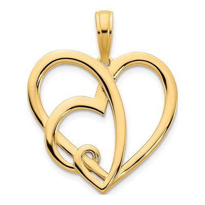 14K Yellow Gold Heart Pendant