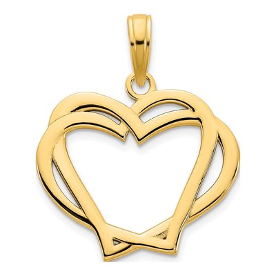 14K Yellow Gold Heart Pendant