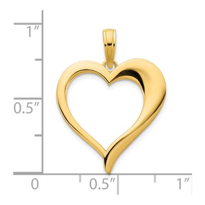 14K Yellow Gold Open Heart Pendant – view 4
