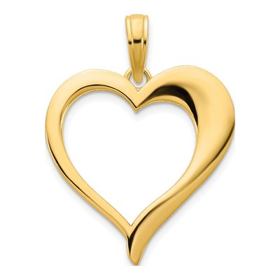 14K Yellow Gold Open Heart Pendant