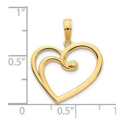 14K Yellow Gold Open Heart Pendant – view 4