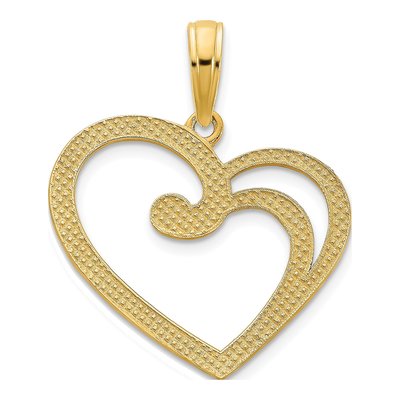14K Yellow Gold Open Heart Pendant – view 5