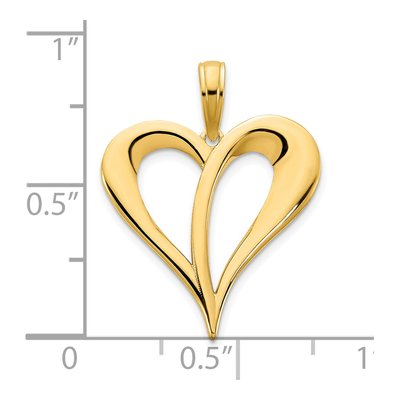 14K Yellow Gold Open Heart Pendant – view 4