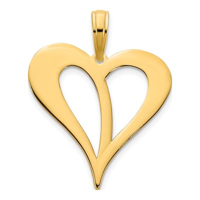 14K Yellow Gold Open Heart Pendant – view 5