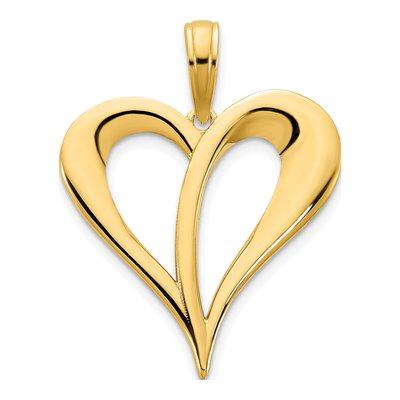 14K Yellow Gold Open Heart Pendant
