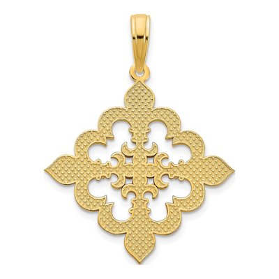 14K Yellow Gold Fleur de Lis Pendant – view 5