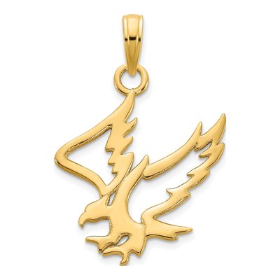 14K Yellow Gold Cut-Out Flying Eagle Pendant – view 5