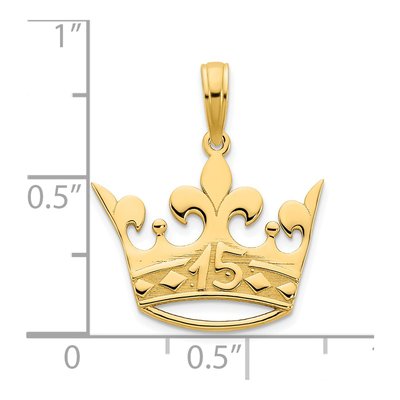 14K Yellow Gold Crown Pendant – view 4