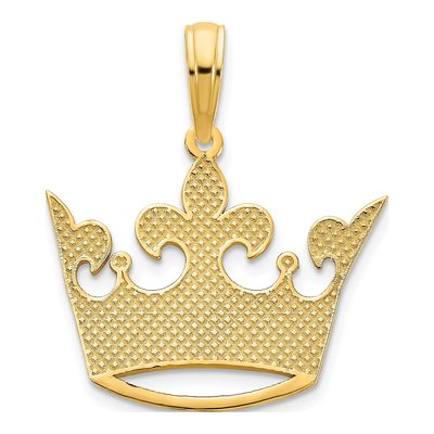 14K Yellow Gold Crown Pendant – view 5