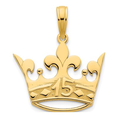 14K Yellow Gold Crown Pendant