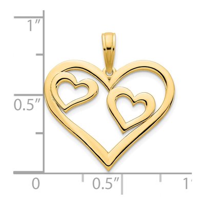 14K Yellow Gold Heart Pendant – view 4