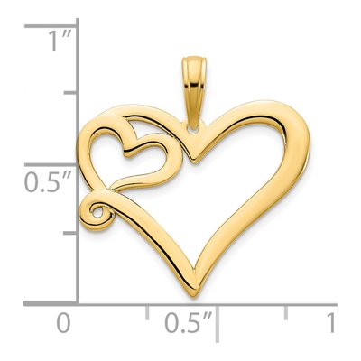 14K Yellow Gold Heart Pendant – view 4