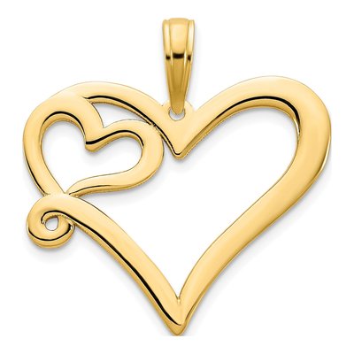 14K Yellow Gold Heart Pendant