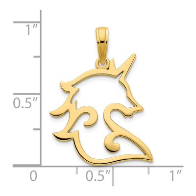 14K Yellow Gold Cut-Out Unicorn Pendant – view 4