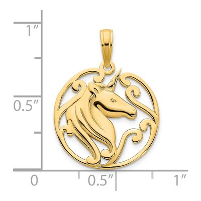 14K Yellow Gold Unicorn Pendant – view 4