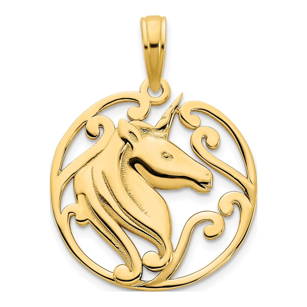 14K Yellow Gold Unicorn Pendant