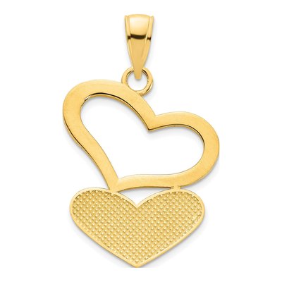 14K Yellow Gold Two Hearts Pendant – view 4