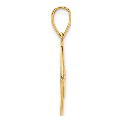 14K Yellow Gold Claddagh Circle Pendant – view 3