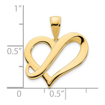 14K Yellow Gold Fancy Heart Pendant – view 3