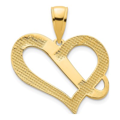 14K Yellow Gold Fancy Heart Pendant – view 4
