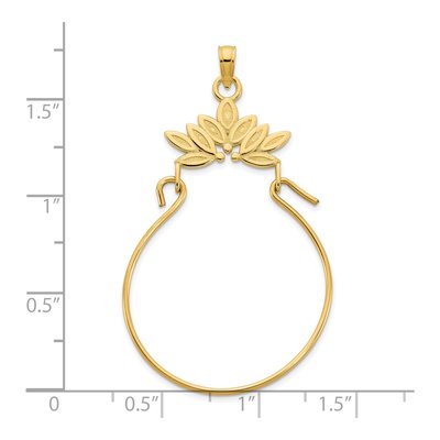 14K Yellow Gold Leaves Holder Pendant – view 3