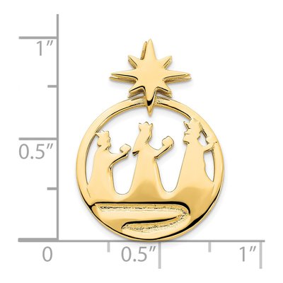 14K Yellow Gold Three Wise Men Slide Pendant – view 3