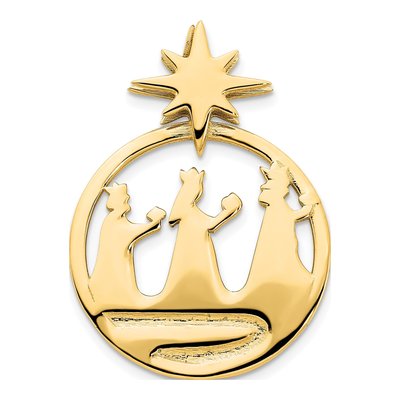 14K Yellow Gold Three Wise Men Slide Pendant