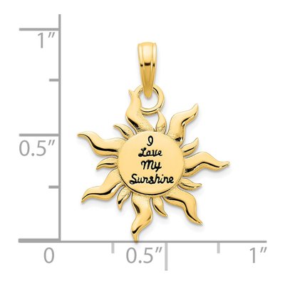 14K Yellow Gold Sun Pendant – view 4
