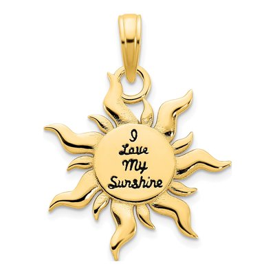 14K Yellow Gold Sun Pendant