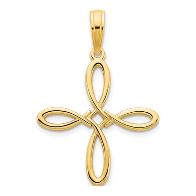 14K Yellow Gold Celtic Knot Cross Pendant