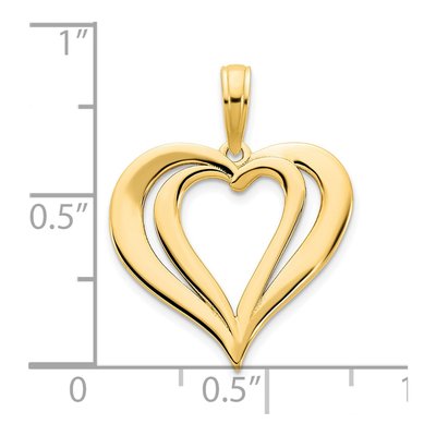 14K Yellow Gold Two Hearts Pendant – view 4