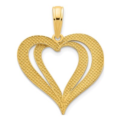 14K Yellow Gold Two Hearts Pendant – view 5