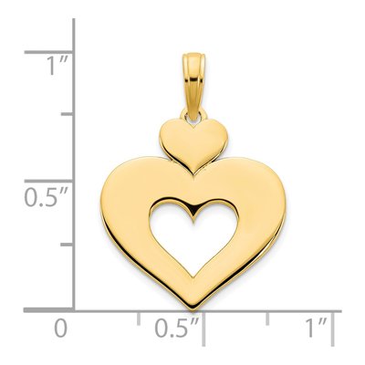 14K Yellow Gold Cut-Out Heart Pendant – view 3
