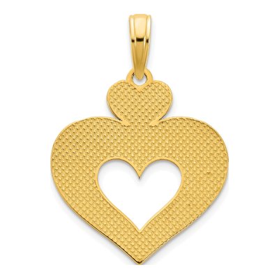 14K Yellow Gold Cut-Out Heart Pendant – view 4