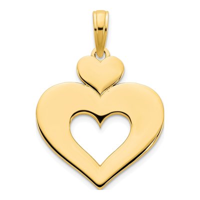 14K Yellow Gold Cut-Out Heart Pendant