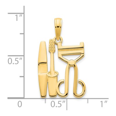 14K Yellow Gold Cosmetic Tools Pendant – view 4