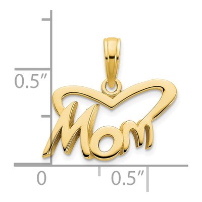 14K Yellow Gold MOM Heart Pendant – view 4