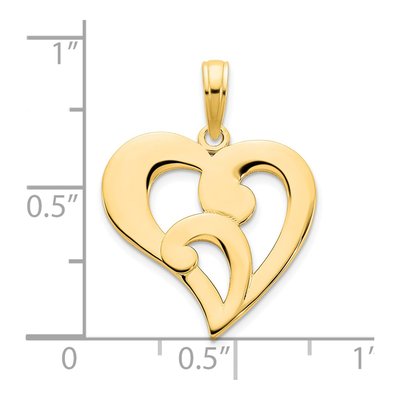 14K Yellow Gold Fancy Heart Pendant – view 4
